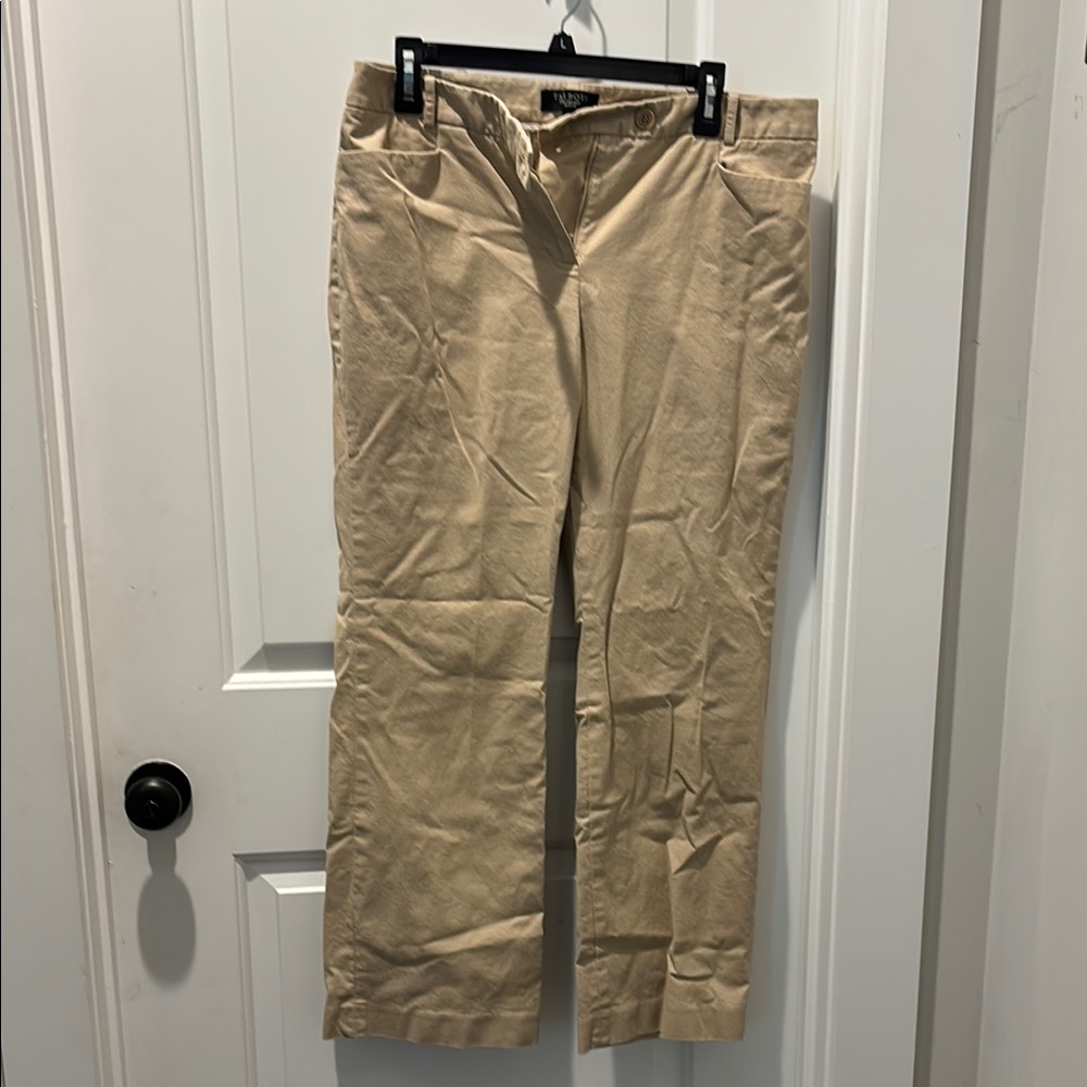 Talbots Tan Straight Leg Pants Cotton-Blend